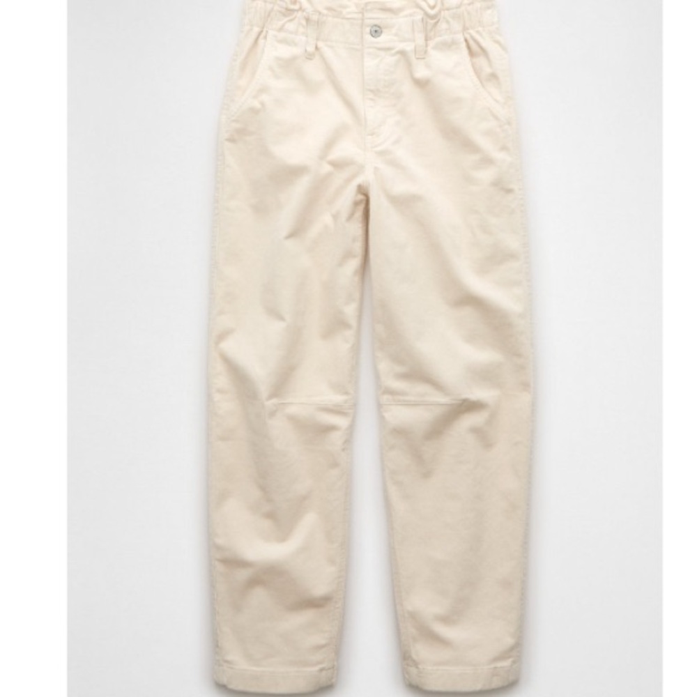 American Eagle Outfitters Beige Corduroy Barrel Pants